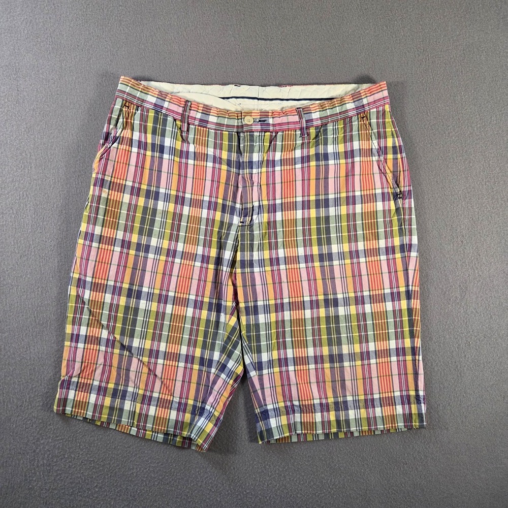 Polo Ralph Lauren Shorts Mens 36 Multicolor Plaid Cotton Prep 12" Madras
